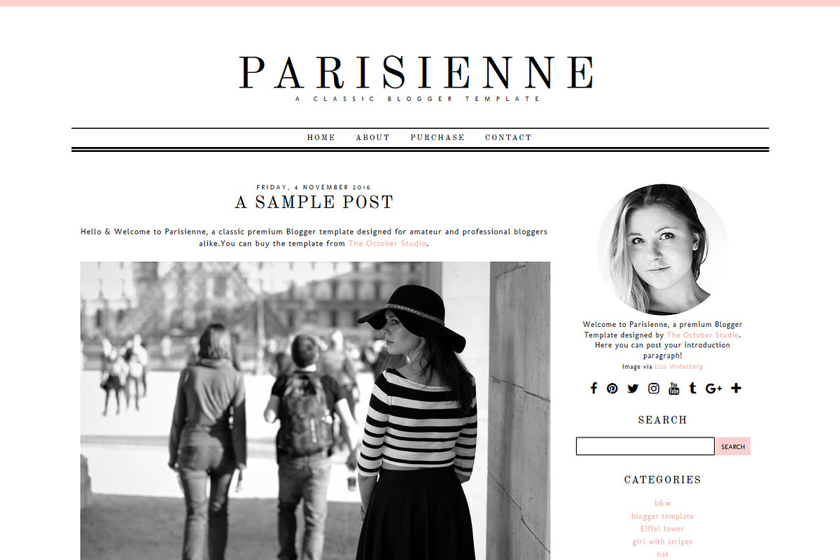 Parisienne - Blogger Template, a Websites & App Template by The October Studio