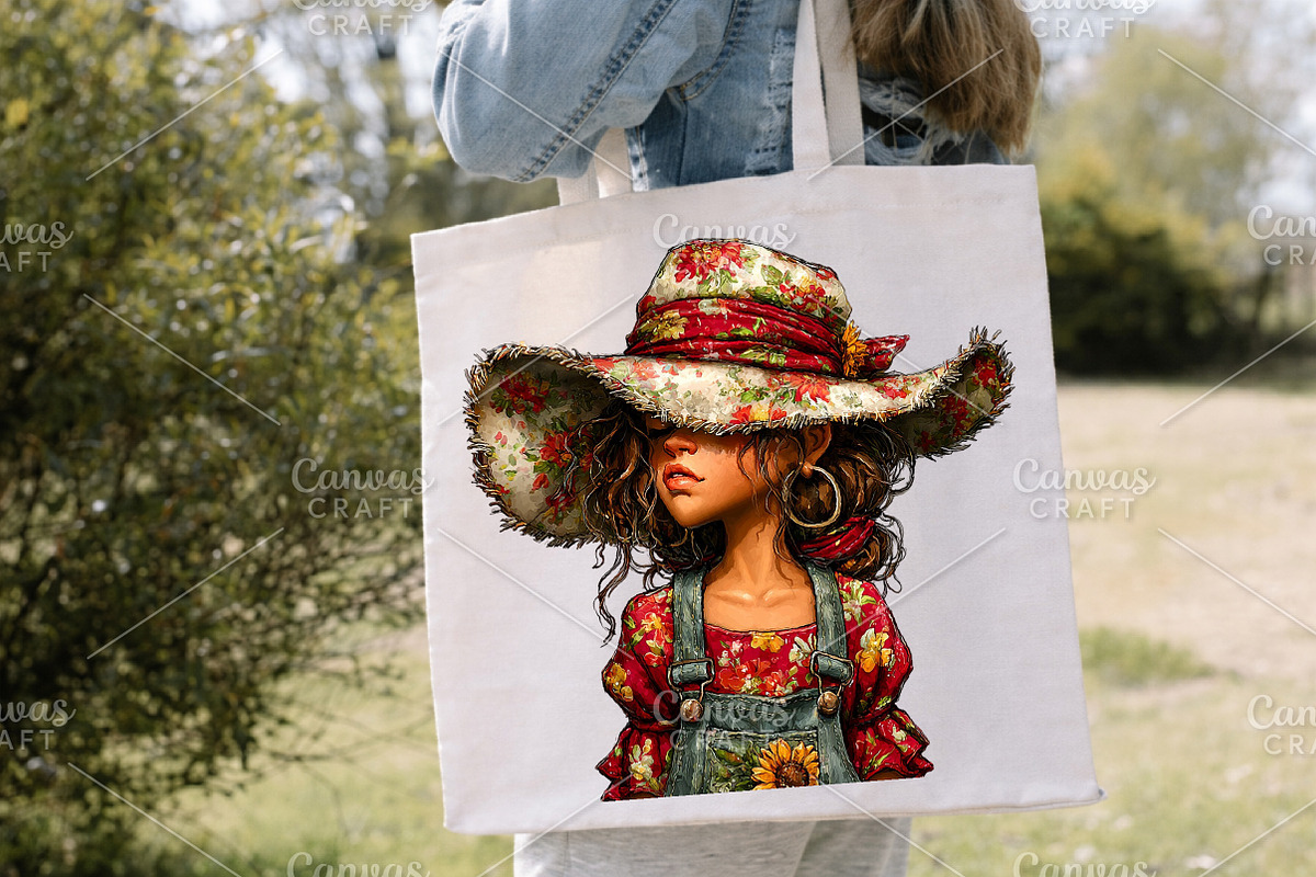 Whimsical Summer Western Girl PNG, an Illustration by Canvas Craft (Photo 7 of 7)