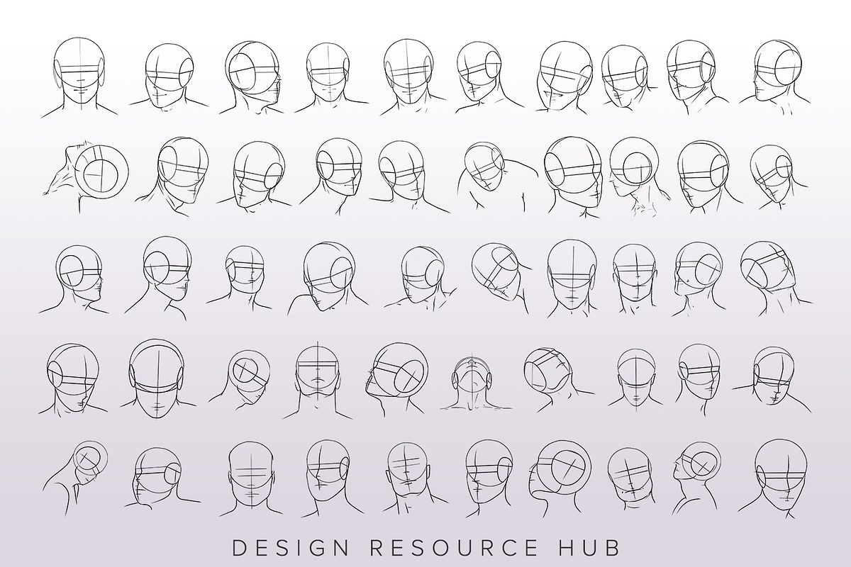 Procreate Drawing: Portrait Poses, a Shape Add-On by Design Resource Hub (Photo 2 of 10)