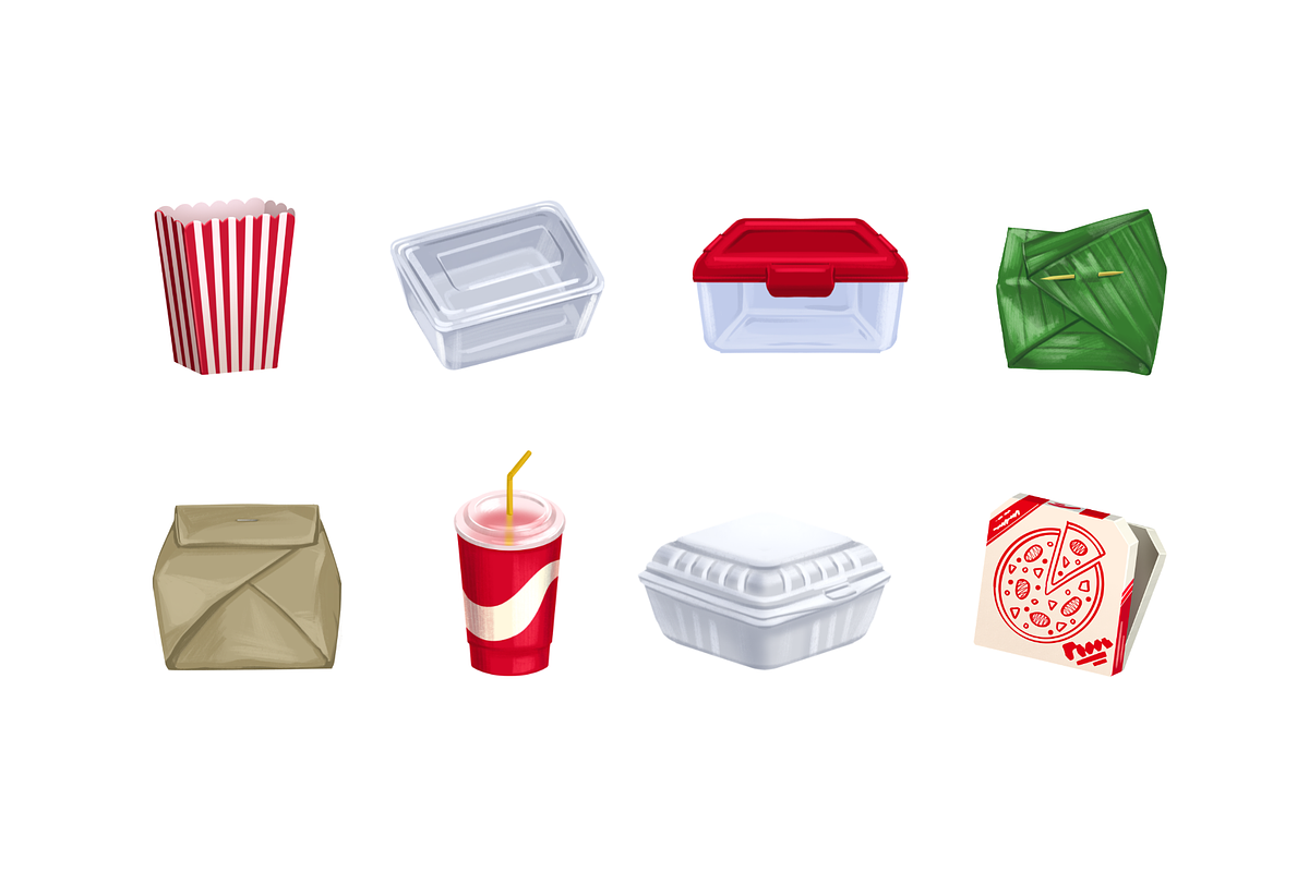 Food Packaging Collection, an Object Illustration by Deemak Daksina (Photo 1 of 3)