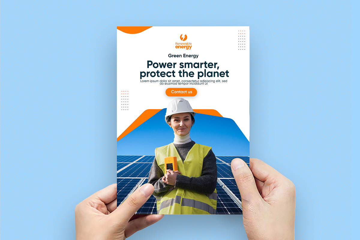 Minimal Solar Power Flyer Template, a Flyer Template by Soulfuldesignstudio (Photo 2 of 4)