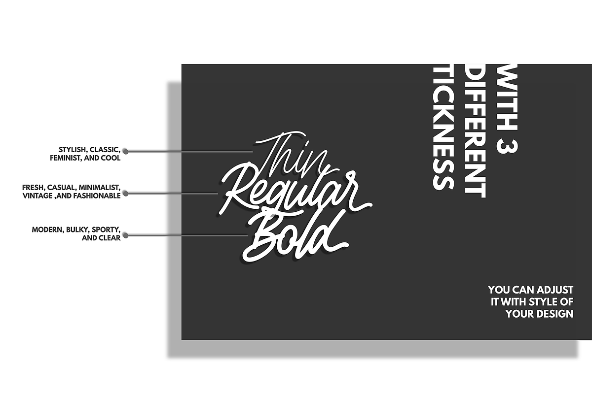 Rottordam - Regular, Thin, and Bold, a Script Font by Inspiratype (Photo 8 of 14)