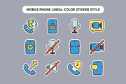 35 MOBILE PHONE LINEAL COLOR STICKER, an Object Graphic by agusrahar (Thumbnail 2 of 4)