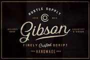 Gibson Script + Extras, a Script Font by Hustle Supply Co. (Thumbnail 1 of 8)