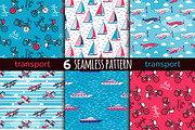 6 transport seamless pattern, a Pattern Graphic by EvgeniaV (Thumbnail 1 of 7)