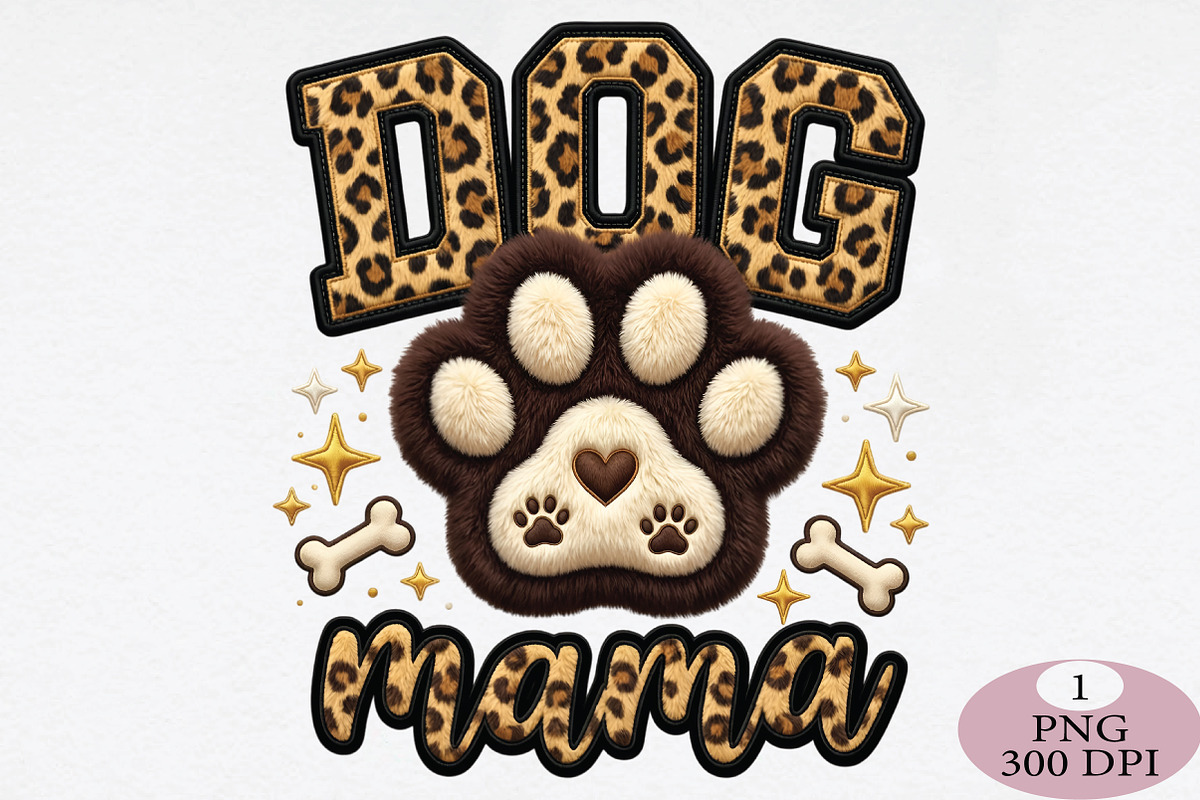 Dog Mama PNG Faux Yarn Chenille Leop, an Illustration by Daily.Designs (Photo 1 of 5)