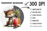 Whimsical Summer Cats Clipart, an Illustration by Craft Nest (Thumbnail 2 of 12)
