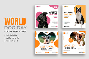 World Dog Day Social Media Post, a Social Media Template by Designgrove