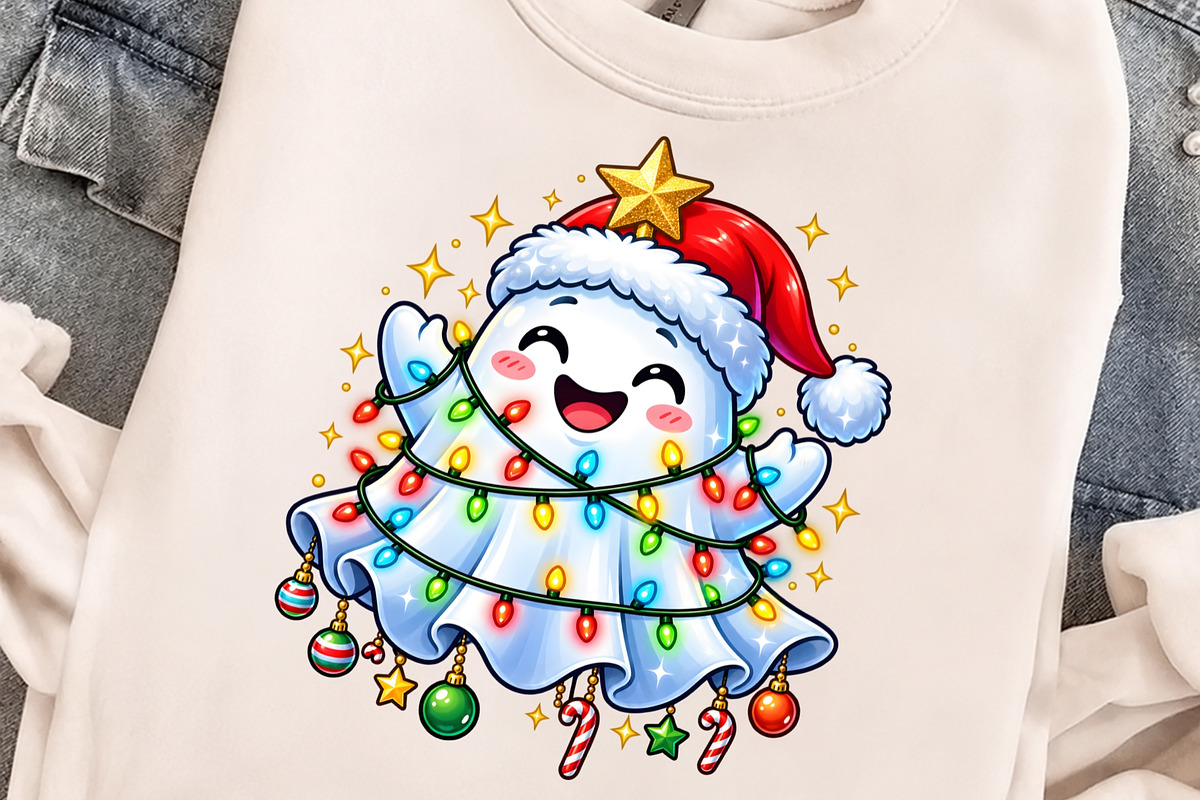 Cute Christmas Ghost PNG Design, an Object Graphic by Zahyl Studio (Photo 4 of 7)