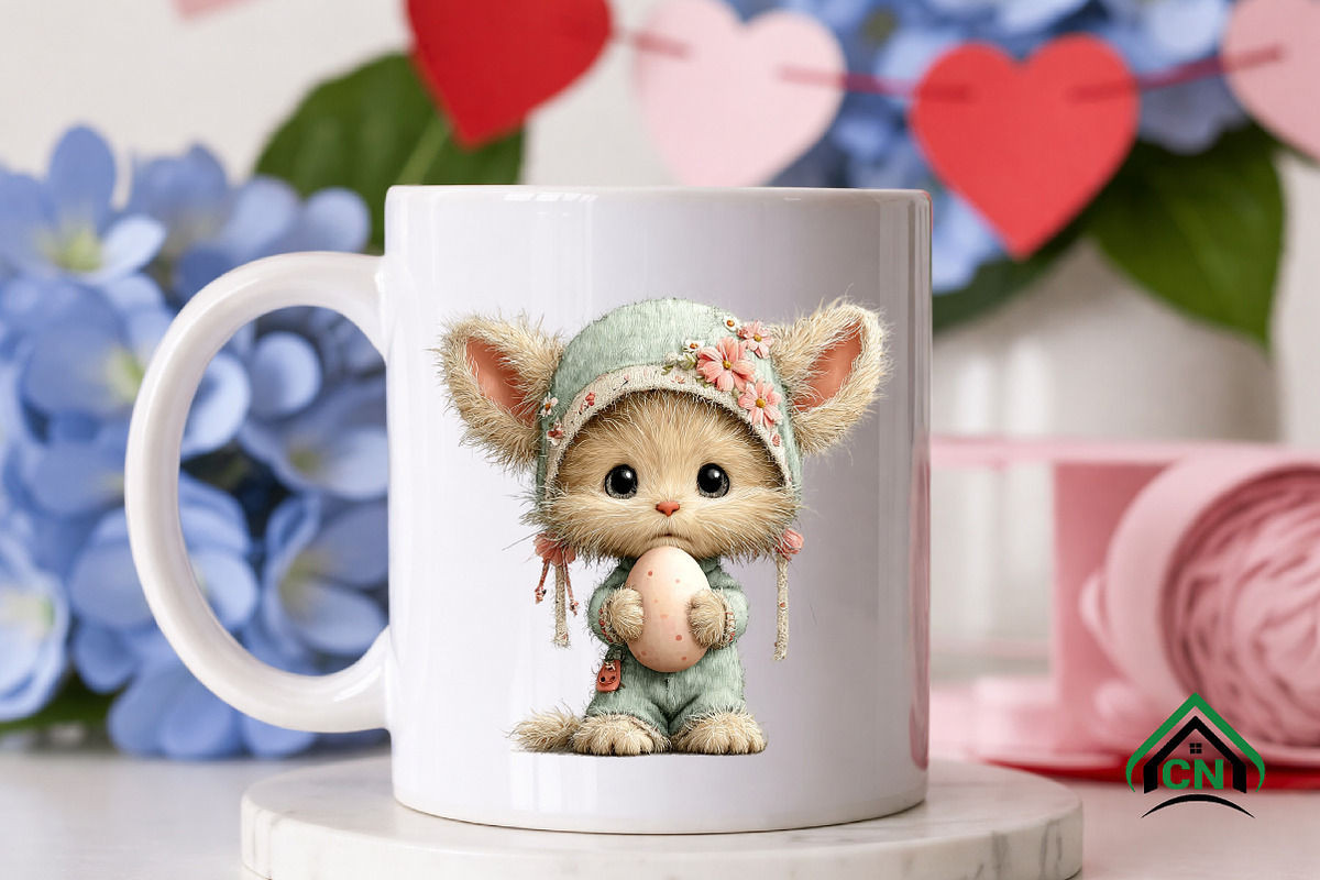 Whimsical Easter Cat Clipart, an Illustration by Craft Nest (Photo 10 of 12)