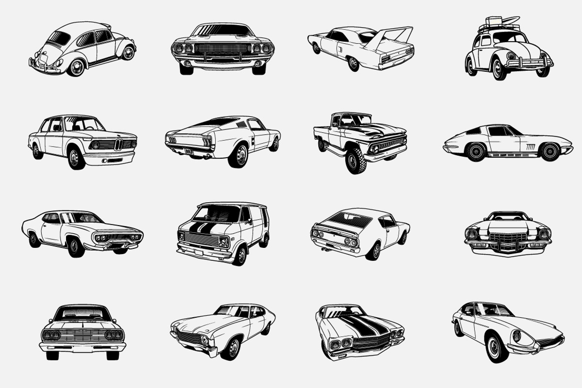 Classic Car Vector Pack vol 3, a Transportation Illustration by The BolzStudio (Photo 10 of 13)