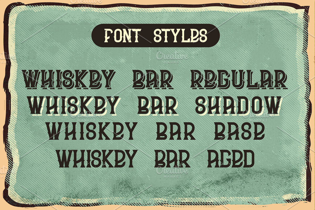 Whiskey bar font + 6 illustrations, a Font by Heather_insane (Photo 4 of 7)
