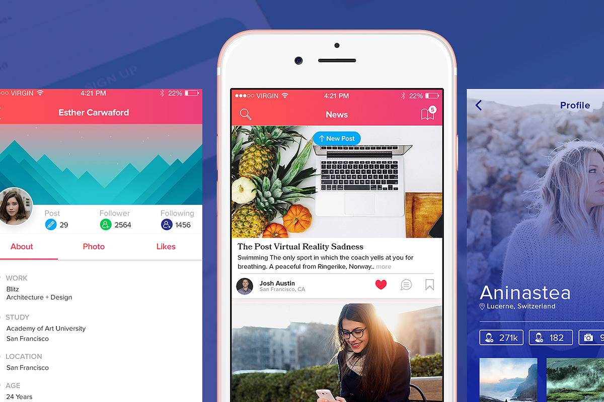 Ramro app template iOS, an UI Kit Template by Danfe Designs (Photo 2 of 8)