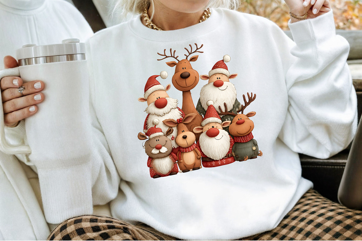 Christmas Santa & Reindeer Clipart, an Illustration by Sublimation Artist (Photo 4 of 6)