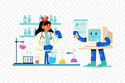 AI Human Lab Medical Collaboration, a Technology Illustration by Partikusi Design (Thumbnail 3 of 3)