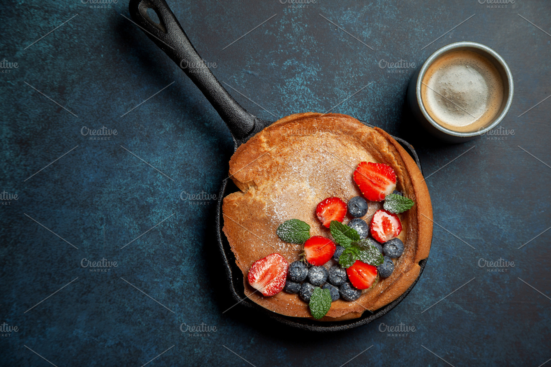 breakfast with dutch baby pancake, a Food & Drink Photo by natashamam