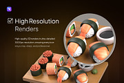 Western & Asian Foods 3D Icon Pack, a Food & Drink 3D Model by Rafiq | YDN (Thumbnail 2 of 6)