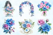 Blue and Pink Rose Garden Sublima, an Illustration by Craft Nest (Thumbnail 4 of 5)