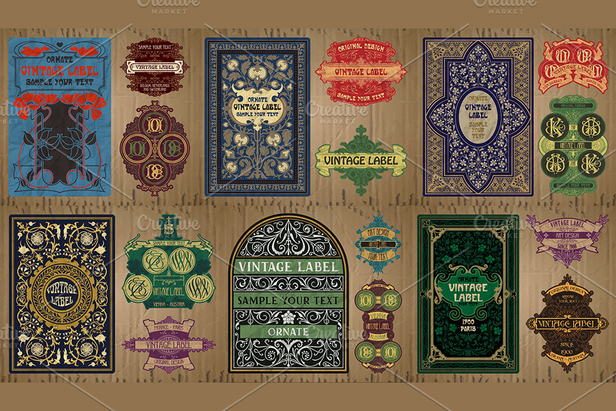 Label Art Nouveau - mega set, a Decorative Illustration by Stanislav Kharchevskyi (Photo 4 of 12)