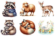 Watercolor Animal Moms Clipart, an Animal Illustration by DreamArtGraphic (Thumbnail 2 of 4)