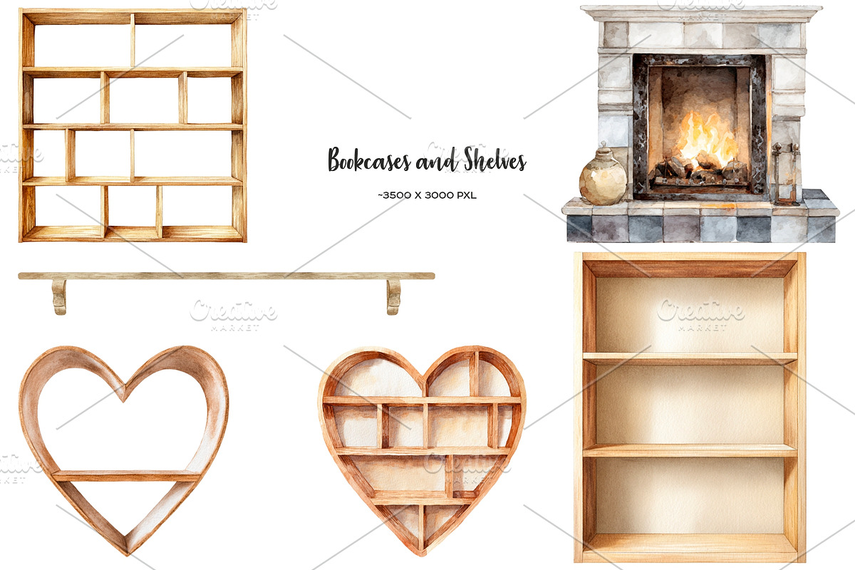 Watercolor book lover clipart, an Education Illustration by Art and Funny (Photo 4 of 12)