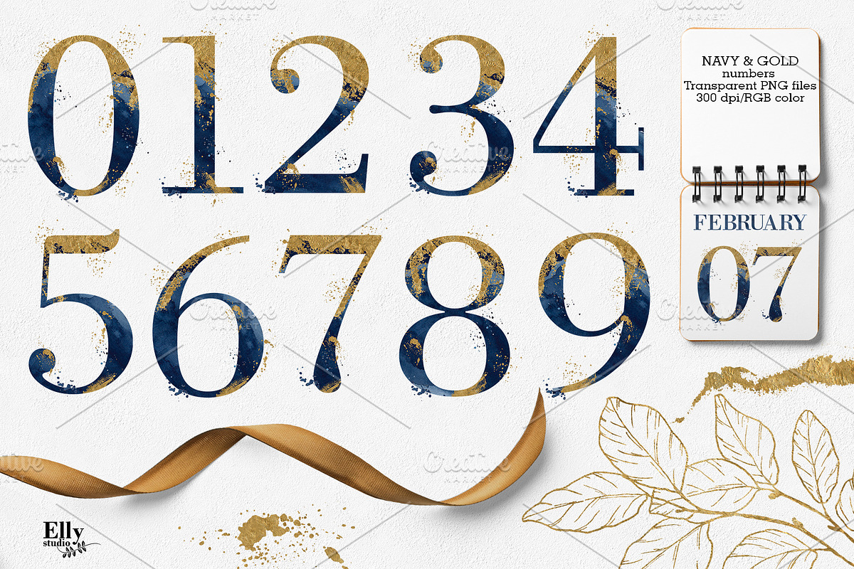 Gold Floral Graphic Collection, an Illustration by Elly Studio (Photo 6 of 14)
