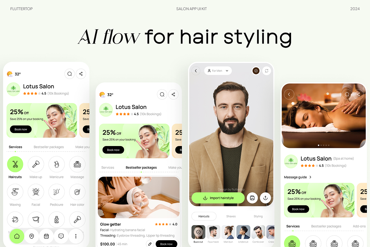 SalonTrend AI Salon App UI Kit, an UI Kit Template by Fluttertop (Photo 3 of 8)