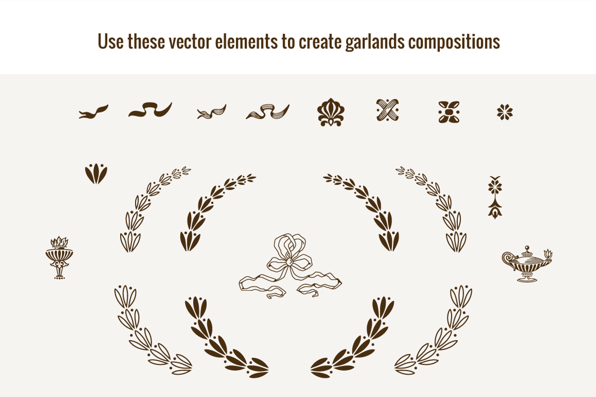 Vintage Vector Garland Set, an Illustration by Webalys