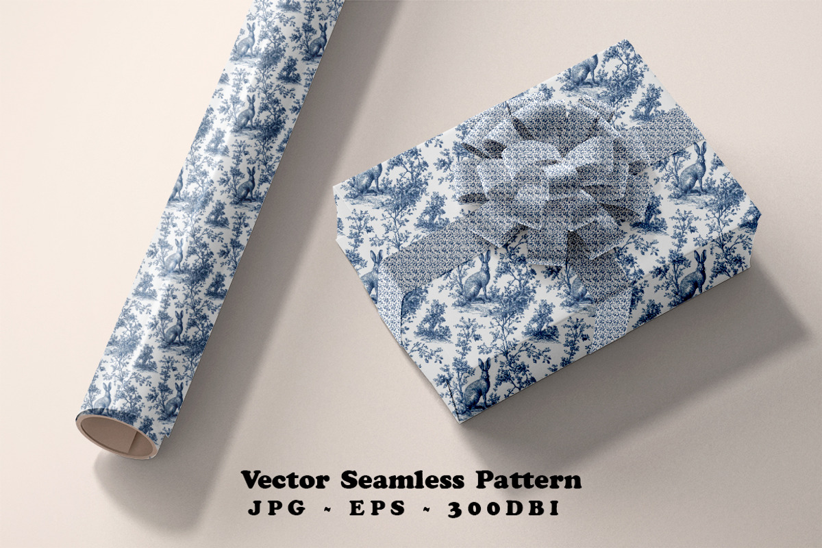Jackalope Toile Seamless Vector, a Pattern Graphic by one-touch (Photo 10 of 10)