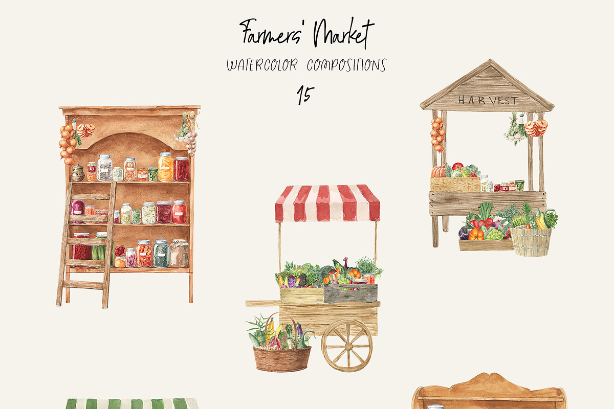 Farmers' Market Watercolor, a Food Illustration by LiChu Art (Photo 7 of 12)
