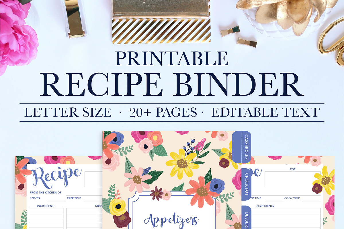 Recipe Binder Printable Kit, a Stationery Template by Jessica Marie Design (Photo 1 of 4)