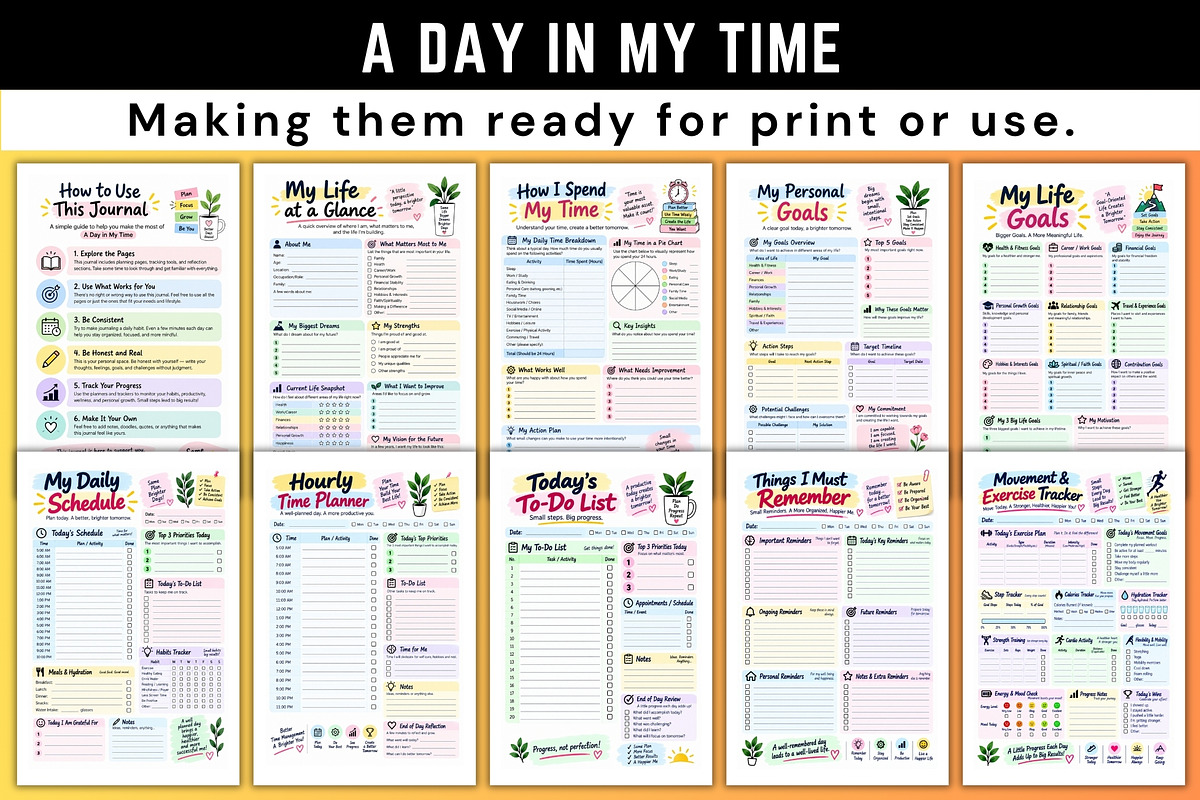 A Day in My Time, a Stationery Template by Designmela01 (Photo 2 of 6)
