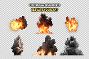 140+ Cutout Bomb Explosions Effects, an Object Graphic by Mikel Blazgad (Thumbnail 4 of 9)