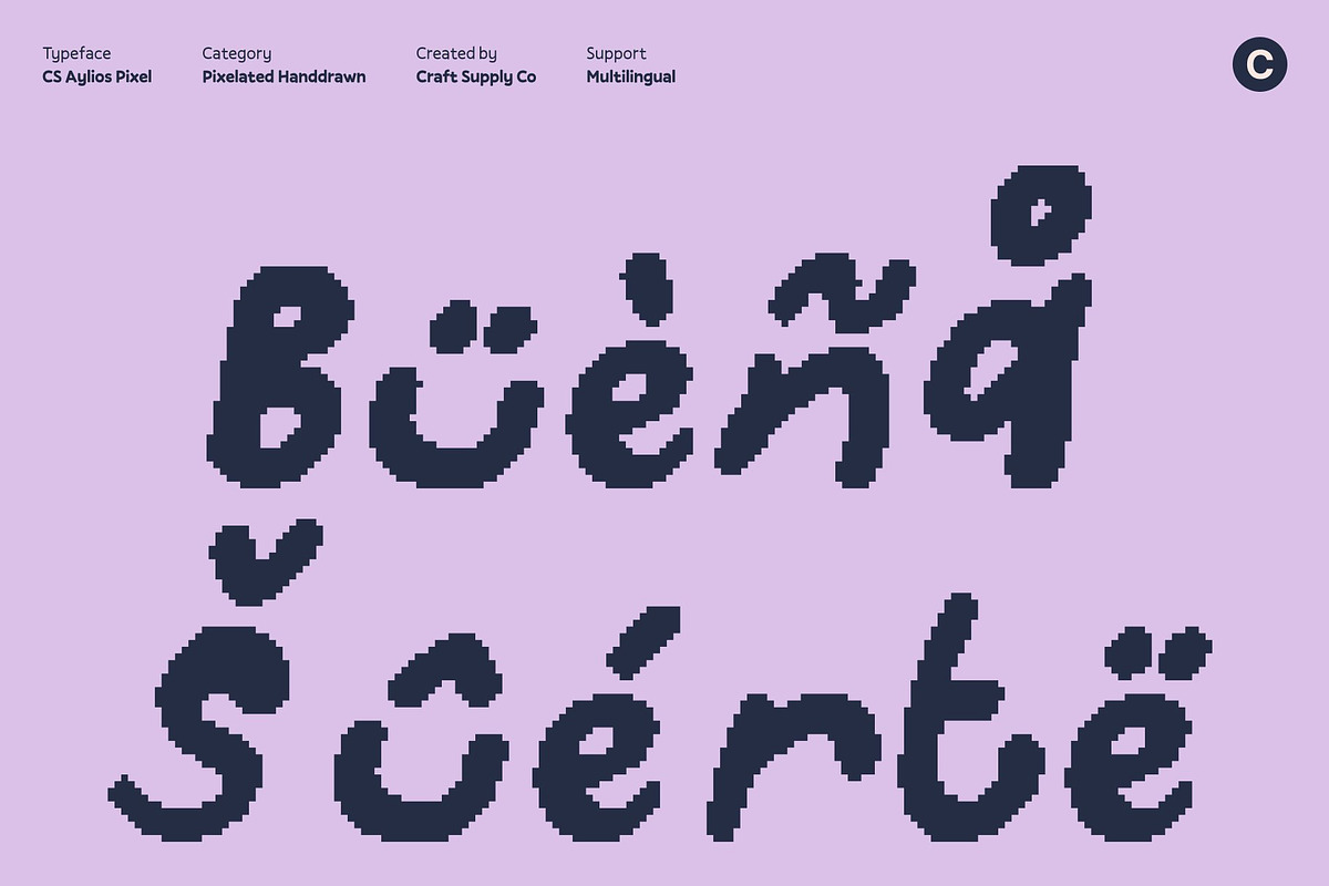 CS Aylios Pixel, a Handwritten Font by Craft Supply Co. (Photo 5 of 8)