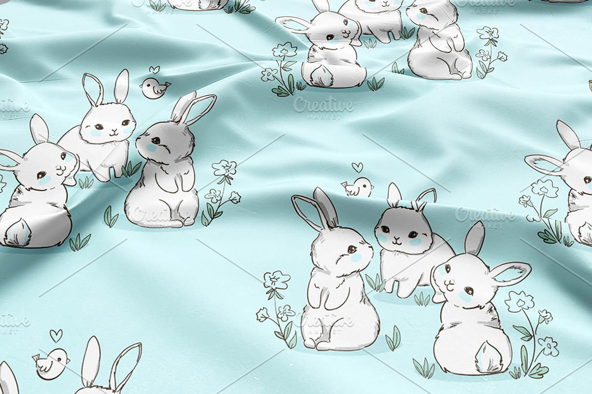 Seamless pattern Rabbit, a Pattern Graphic by Sweet_print (Photo 2 of 3)