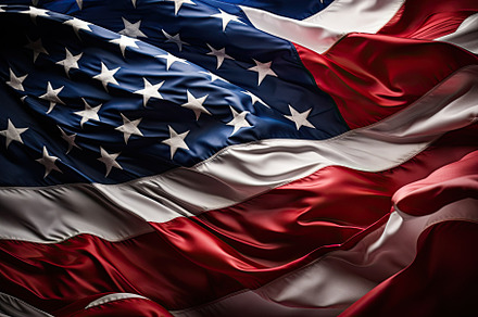 Closeup of American Flag Waving in t, a Photo by Iftikhar Alam