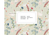 Wetland Wildflower Swan nest pattern, a Pattern Graphic by Milatoo (Thumbnail 3 of 4)
