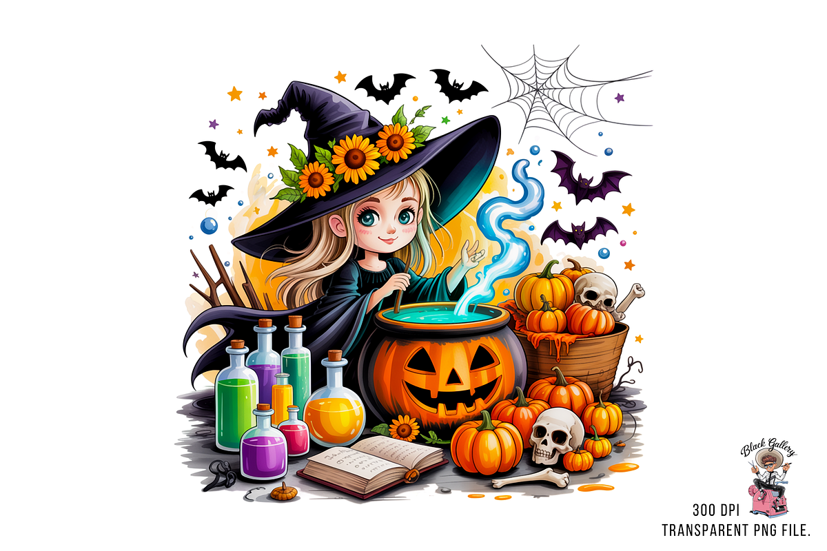 10 Halloween Witch Clipart PNG, a Graphic by Clipart Studio (Photo 3 of 11)
