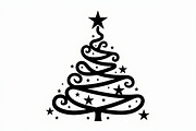 Elegant Christmas Tree Silhouette Se, an Illustration by balal (Thumbnail 9 of 21)