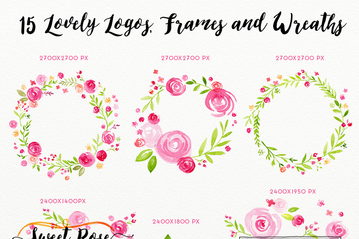 HAND PAINTED WATERCOLOR FLORAL PACK, a Work Illustration by Mxtama (Photo 3 of 6)