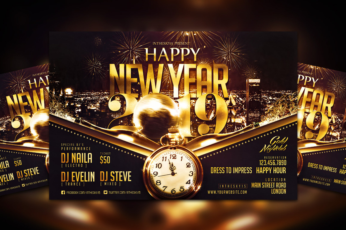 Happy New Year Flyer Template, a Flyer Template by InTheSky15 (Photo 2 of 4)