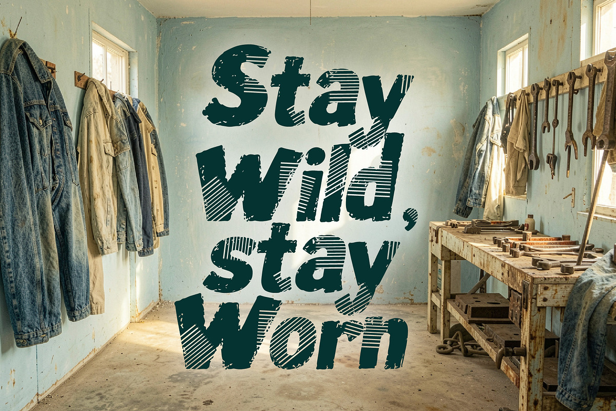 Bead Roks Denim - Built Rough, a Sans Serif Font by HypeWorksCo (Photo 10 of 12)