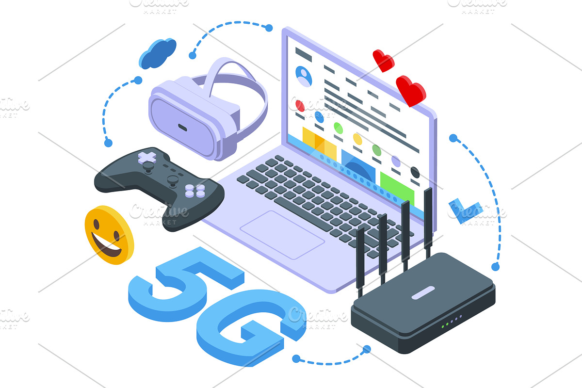 5g internet technology. Global, a Technology Illustration by Valerie Bodnar