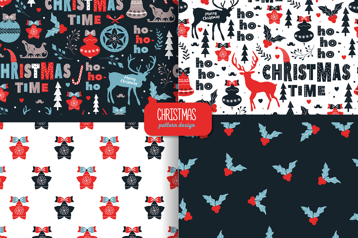 Stylish Christmas patterns, a Pattern Graphic by narinadraban (Photo 3 of 4)