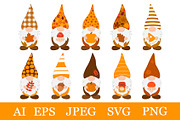 Fall Gnomes. Thanksgiving Gnomes SVG, a Food Illustration by IrinaShishkova (Thumbnail 1 of 6)