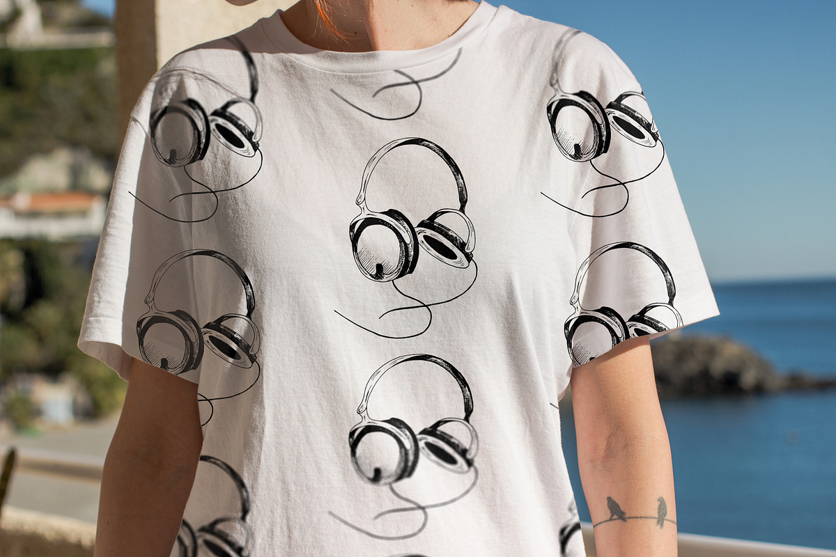 Headphones. Sketch and patterns, an Illustration by Canatic (Photo 8 of 9)