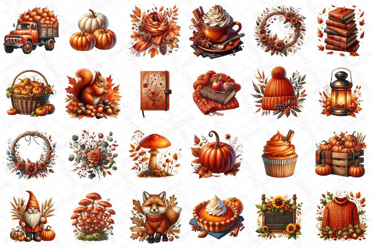 Burnt Orange Autumn Sublimation Clip, an Illustration by DreamPrint404 (Photo 4 of 6)