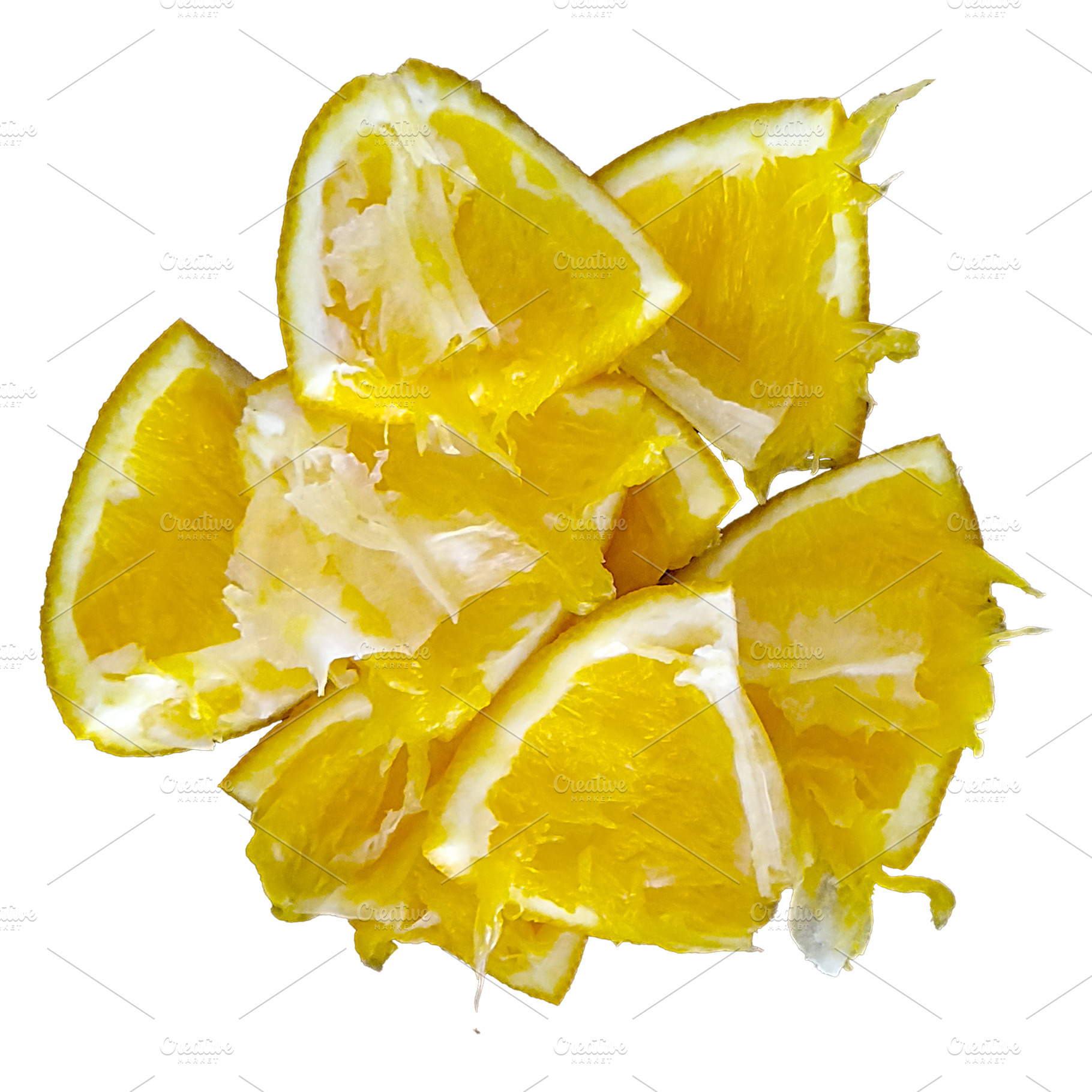 Cut orange slices isolated photo, a Food & Drink Photo by DanFLCreativo