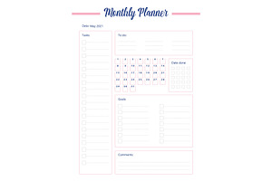 Monthly Planner Planner Page Design