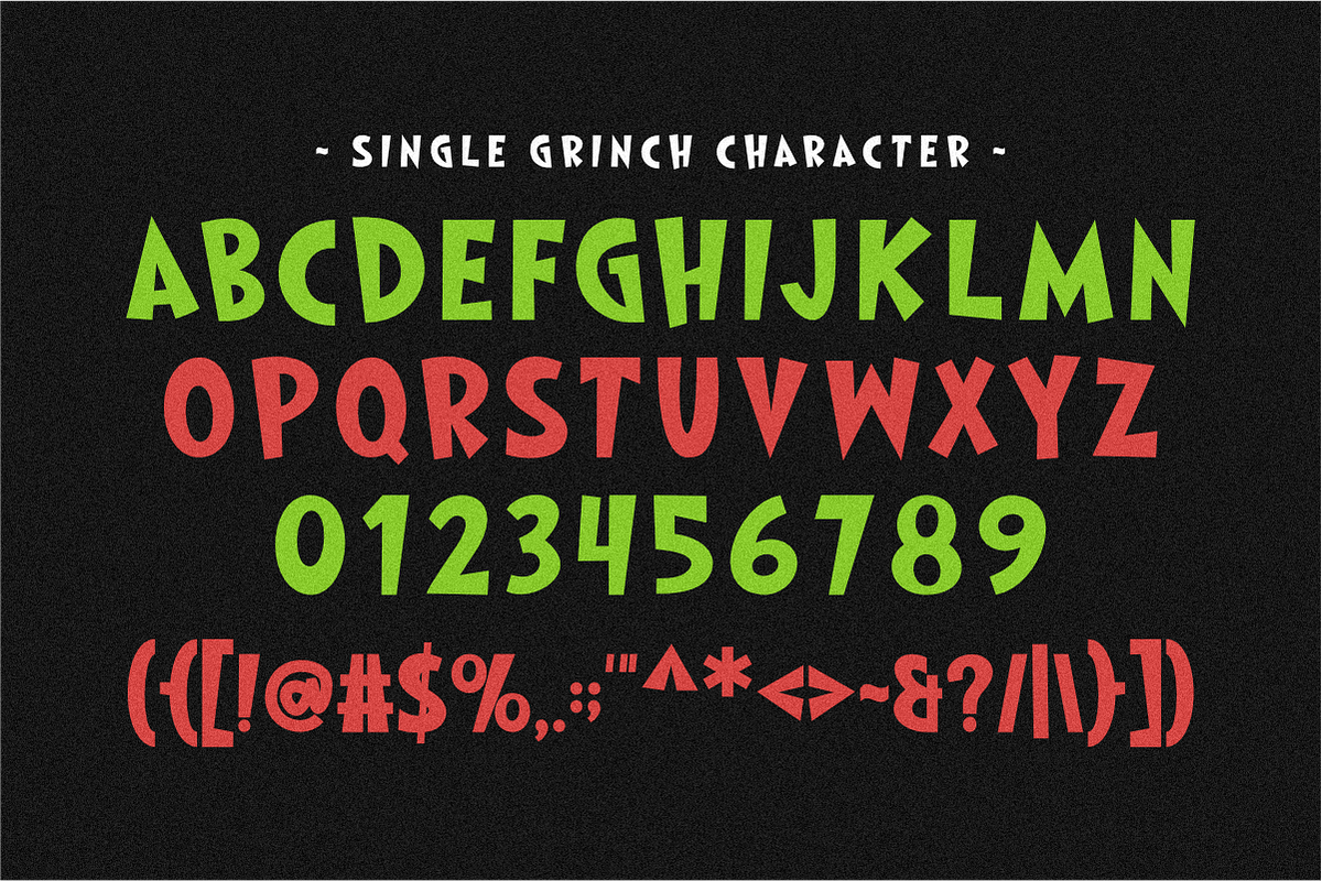 Single Grinch - Christmas Display, a Handwritten Font by Pian45 Studio (Photo 6 of 6)